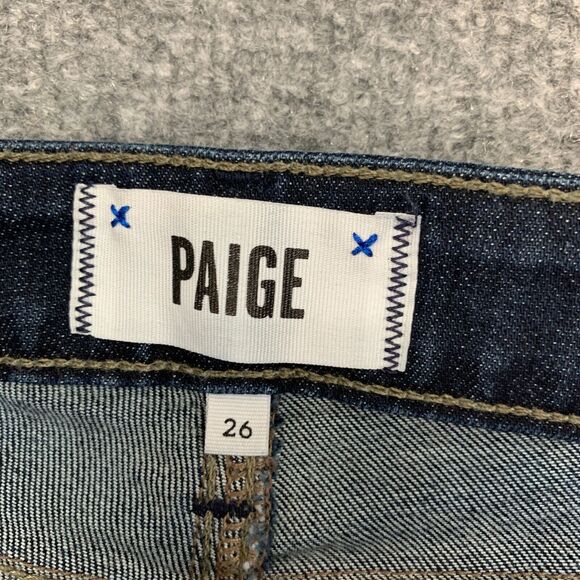 Paige Jean Womens 26 Trinity Wash Blue Cotton Stretch Denim Verdugo Ankle Skinny - Picture 4 of 13